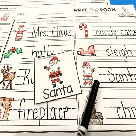 Write the Room CHRISTMAS | Vocabulary Writing Center December Literacy
