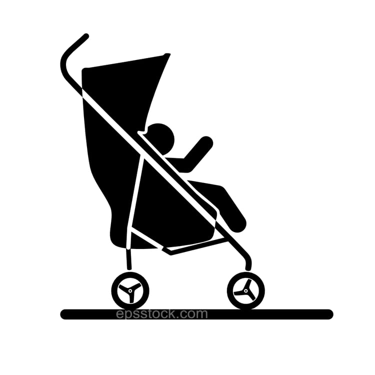 Stroller with little baby