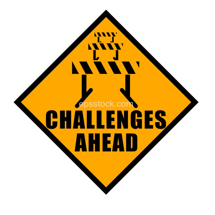 Challenges ahead sign
