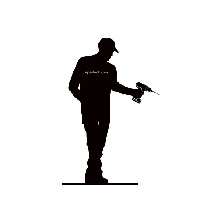 man holding drill