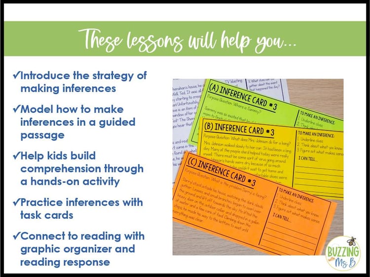 Making Inferences Lessons: Inferencing Passage, Anchor Chart & Graphic Oranizer