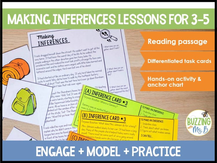 Making Inferences Lessons: Inferencing Passage, Anchor Chart & Graphic Oranizer