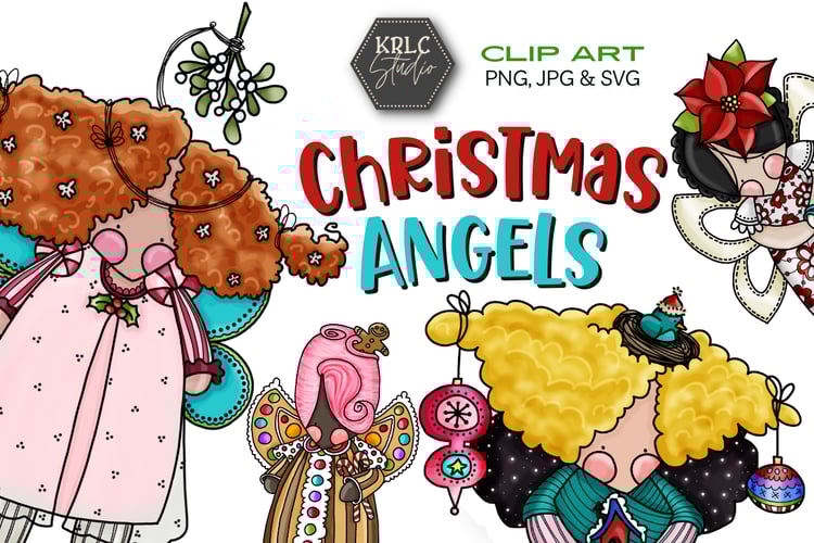 Christmas Angels Clipart - KRLC Studio Cover