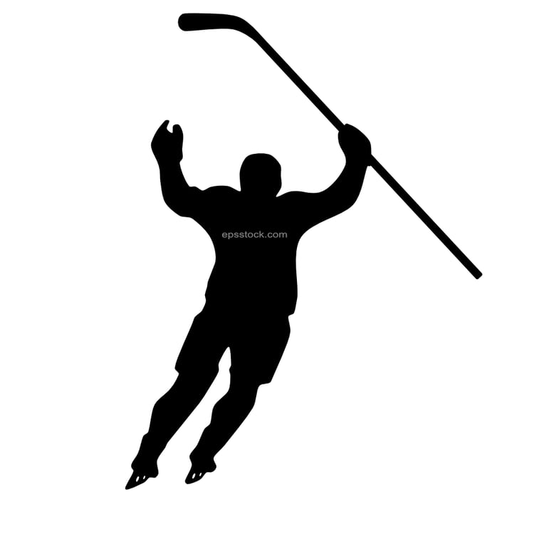 Ice hockey player celebrating