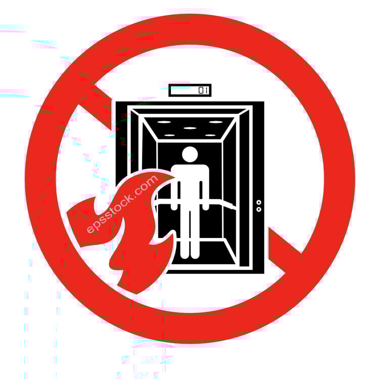 Do Not Use Elevator In Case Of Fire Sign
