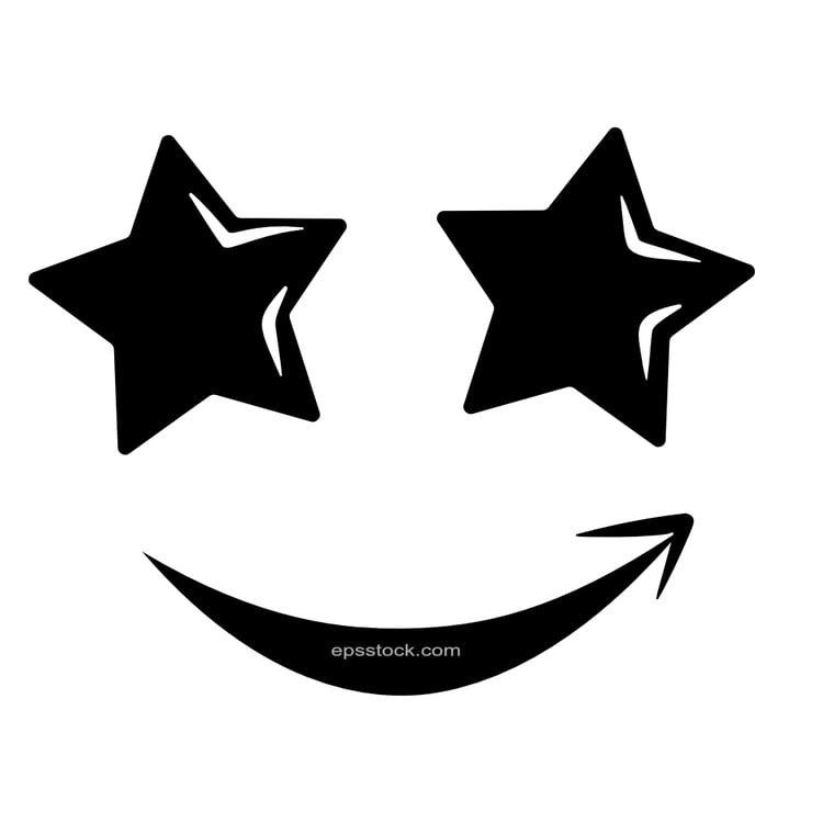 smiley face with starry eyes