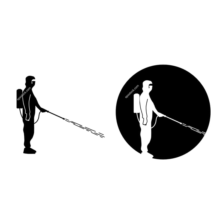 person doing disinfection work