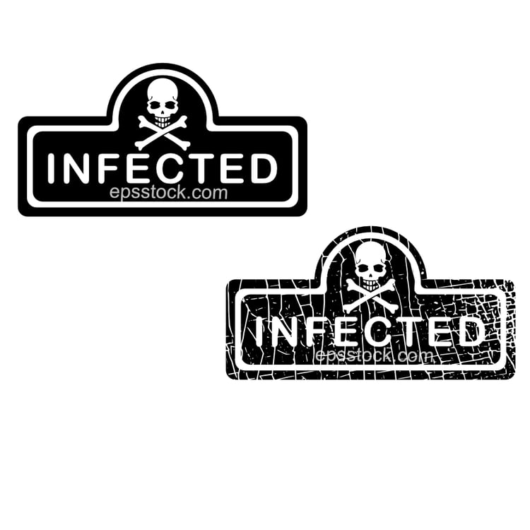 infected word rubber seal stamp