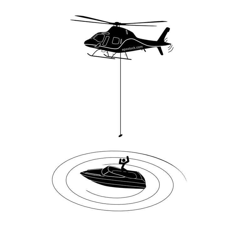 Rescue Helicopter and Boat