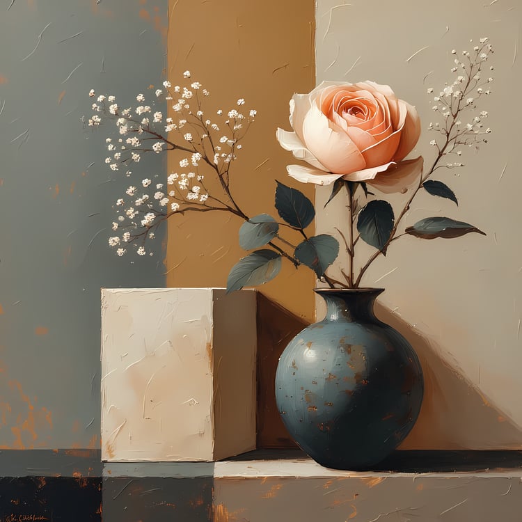 Elegant Still Life Flower Collection | Vintage Inspired Digital Wall Art. This Vintage Illustrative Floral Art Bundle captures the charm of classic still life with a fresh, contemporary twist. Featuring hand-painted style flower vase illustrations in warm