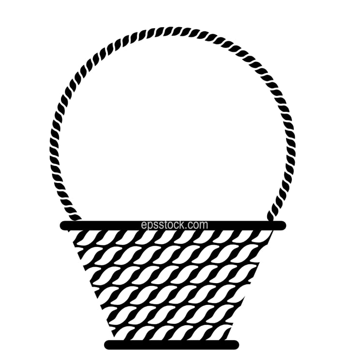 Wicker basket with a handle