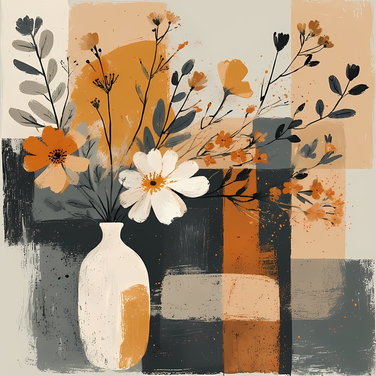 Mid-Century Inspired Botanical Prints | Elegant Floral Digital Art Collection. This Geometric Vintage Floral Art Bundle blends the timeless elegance of still life florals with a modern illustrative twist. Each design features vases of flowers paired with 