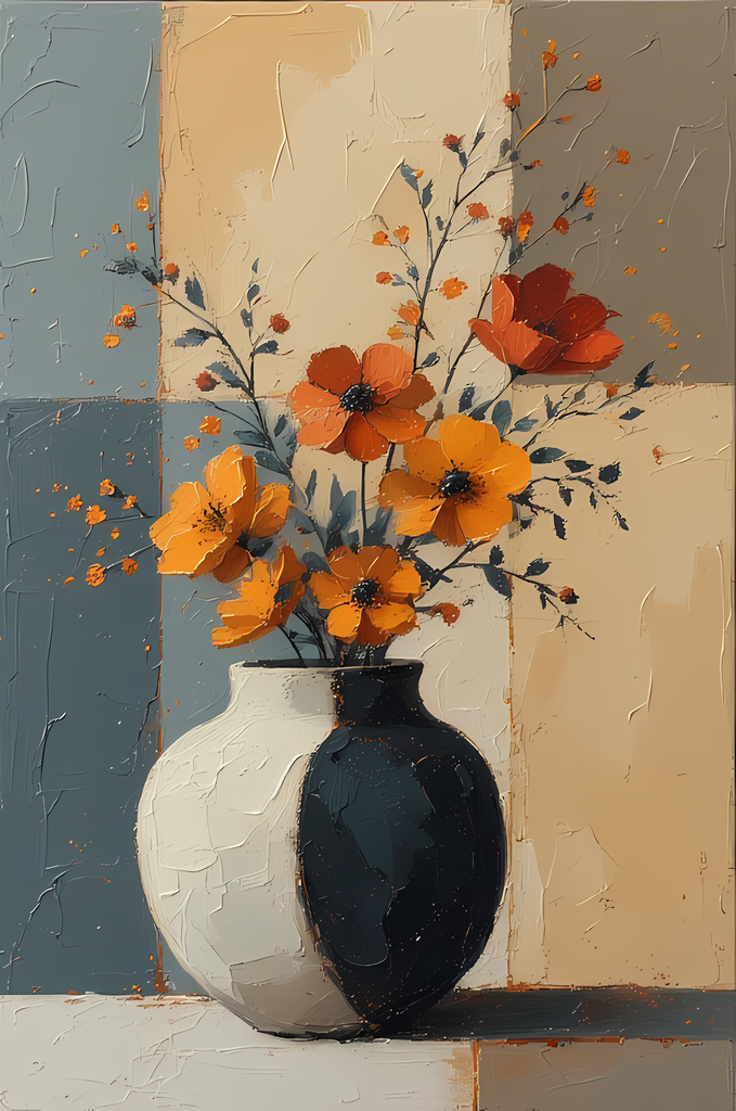 Mid-Century Inspired Botanical Prints | Elegant Floral Digital Art Collection. This Geometric Vintage Floral Art Bundle blends the timeless elegance of still life florals with a modern illustrative twist. Each design features vases of flowers paired with