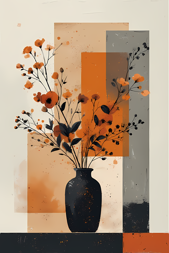 Mid-Century Inspired Botanical Prints | Elegant Floral Digital Art Collection. This Geometric Vintage Floral Art Bundle blends the timeless elegance of still life florals with a modern illustrative twist. Each design features vases of flowers paired with 