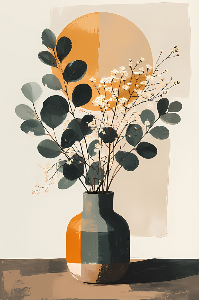 Mid-Century Inspired Botanical Prints | Elegant Floral Digital Art Collection. This Geometric Vintage Floral Art Bundle blends the timeless elegance of still life florals with a modern illustrative twist. Each design features vases of flowers paired with 