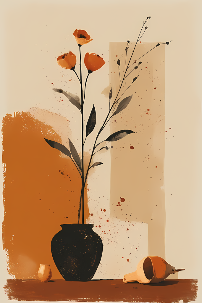 Mid-Century Inspired Botanical Prints | Elegant Floral Digital Art Collection. This Geometric Vintage Floral Art Bundle blends the timeless elegance of still life florals with a modern illustrative twist. Each design features vases of flowers paired with 