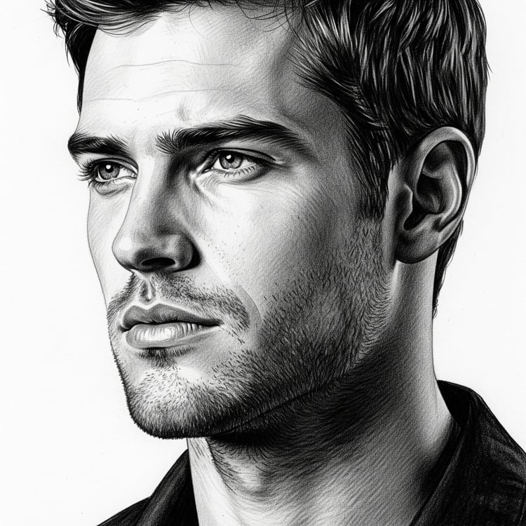 Realistic Male Portrait Sketch(Realistic)