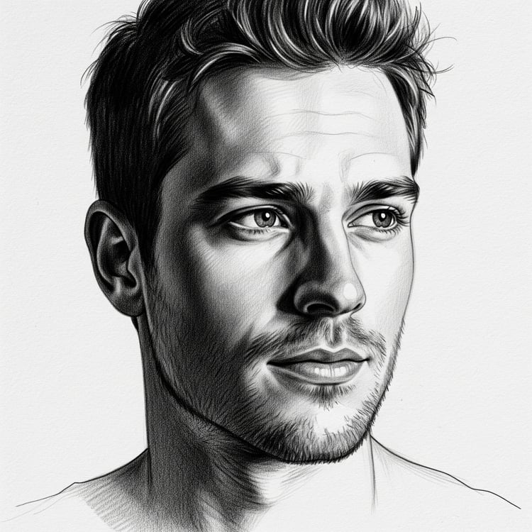 Realistic Male Portrait Sketch(Realistic)