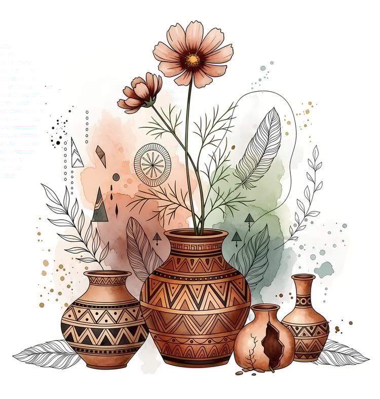 Bring warmth and elegance to your space with this beautiful boho floral wall art bundle. Featuring modern minimalist illustrations of vases filled with delicate flowers, this collection blends neutral earthy tones with soft pastel accents. The designs com