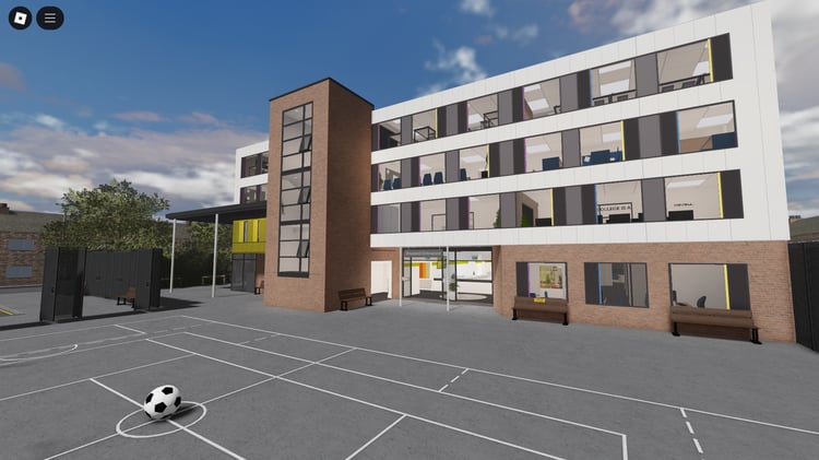 Three-floor layout of Roblox Modern School