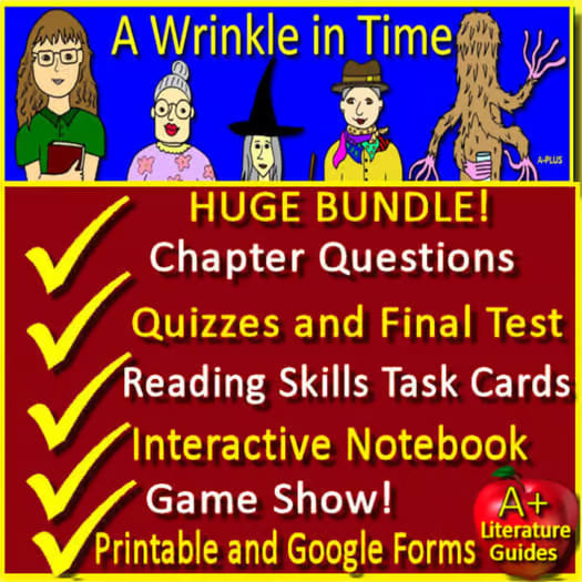 A Wrinkle in Time Novel Study Chapter Quizzes Activities Games Questions