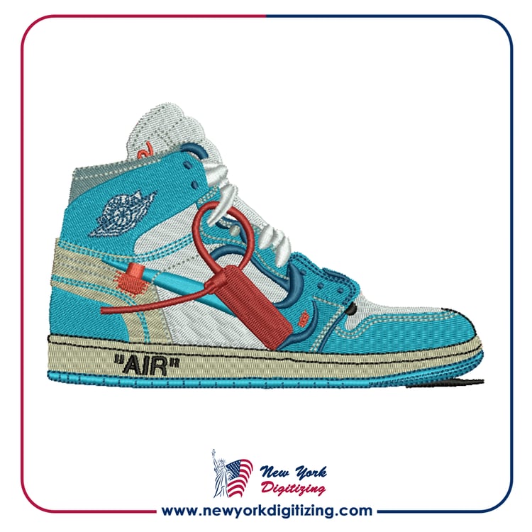 Nike Air Jordan Shoe Embroidery Design by New York Digitizing Nike Fan Art Nike Air Jordan Shoe