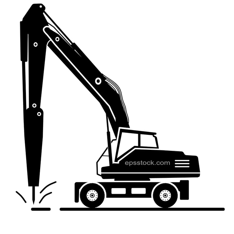 hammer excavator loader wheel