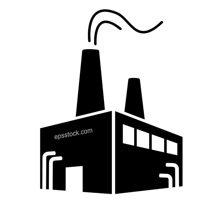 isometric Industrial building factory