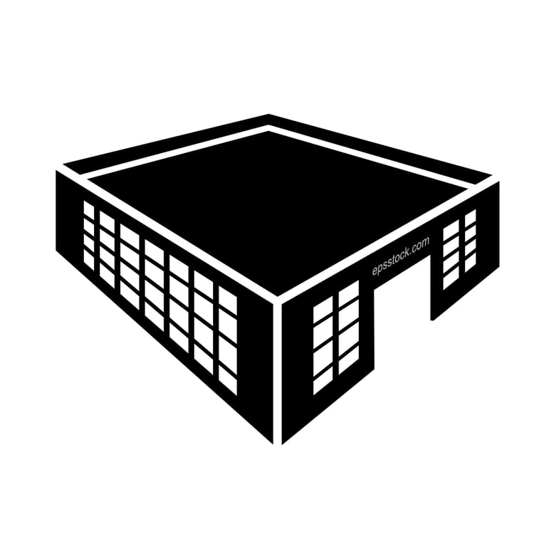 Isometric warehouse building symbol