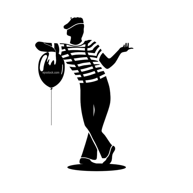 Mime with balloon