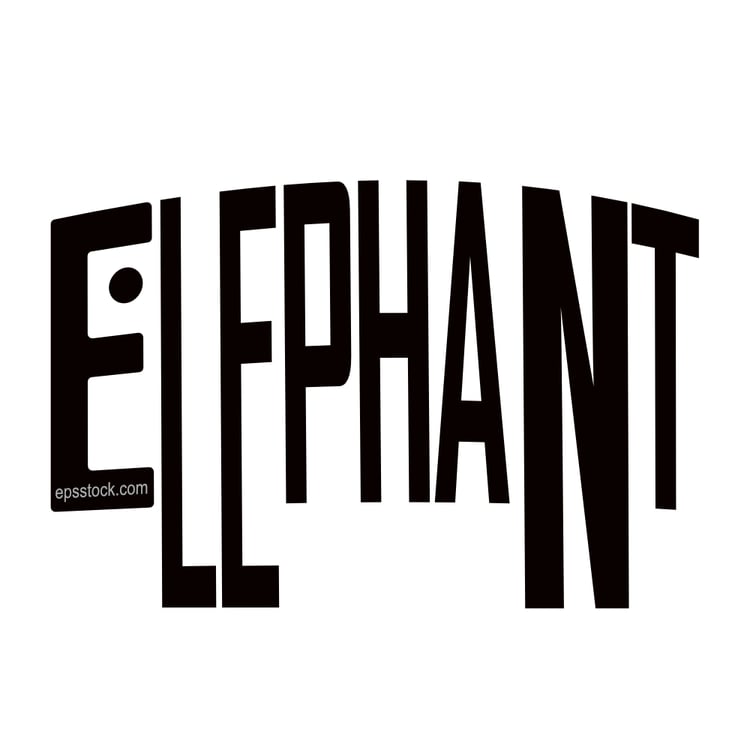 elephant lettering