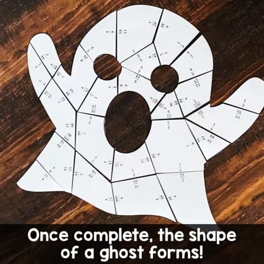 Halloween Math Ghost Puzzle for Simplifying Fractions and Equivalent Fractions Halloween Math Ghost Puzzle for Simplifying Fractions and Equivalent Fractions