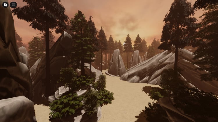 Pine trees and dense forests throughout the map
