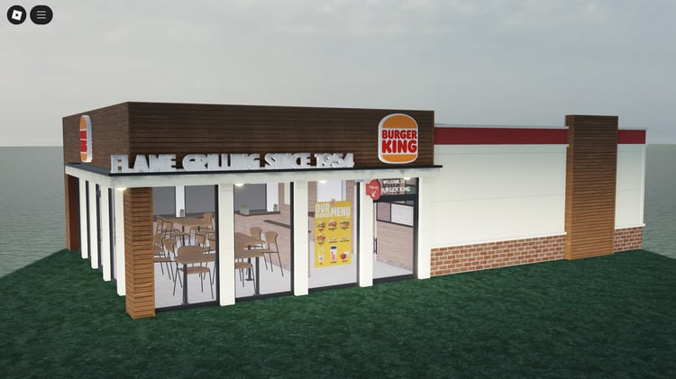 Exterior view of small Roblox Burger King
