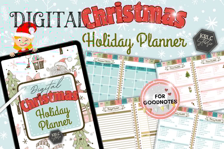 Digital Christmas Holiday Planner - KRLC Studio Cover