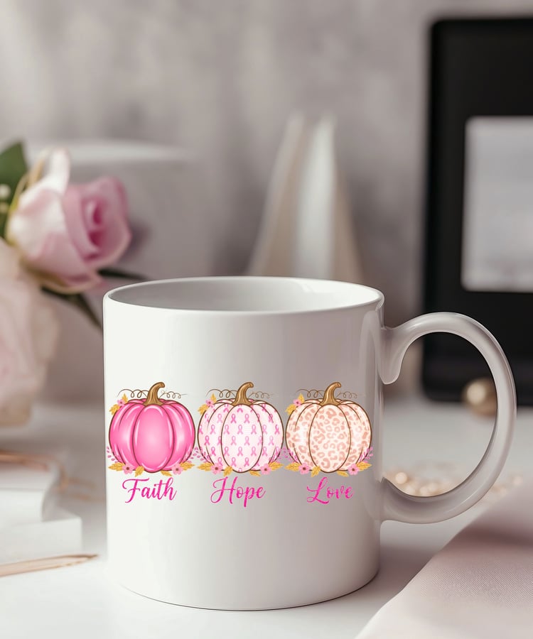 faith hope love, pink pumpkin design, breast cancer awareness, pink ribbon fall, awareness month design, october pink, girly fall design, pink leopard pumpkin