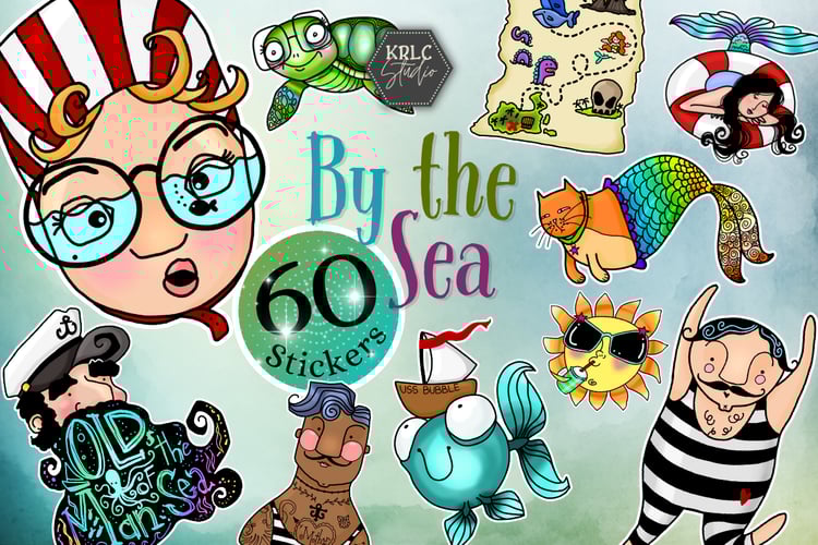 By the Sea - 60 Sticker Pack- KRLC Studio Cover