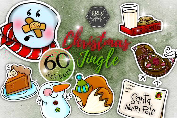 Christmas Jingle 60 Sticker Pack - KRLC Studio Cover