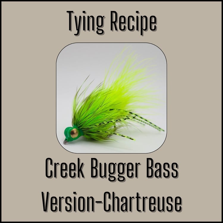 Tying recipe for the Chartreuse Creek Bugger Bass Version, a woolly bugger fly by Matt Campbell, The Fly Guy.