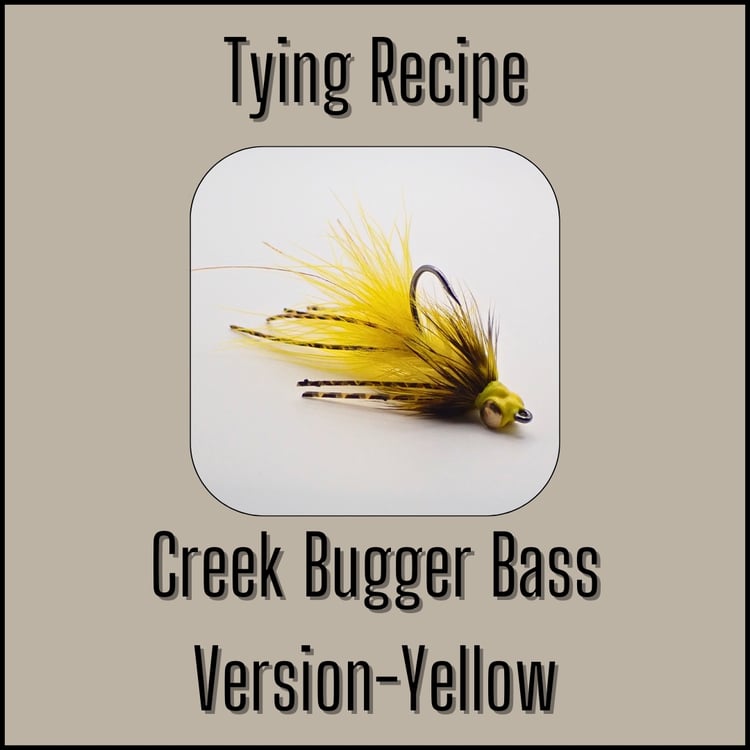 Tying recipe for the Yellow Creek Bugger Bass Version, a woolly bugger fly by Matt Campbell, The Fly Guy.