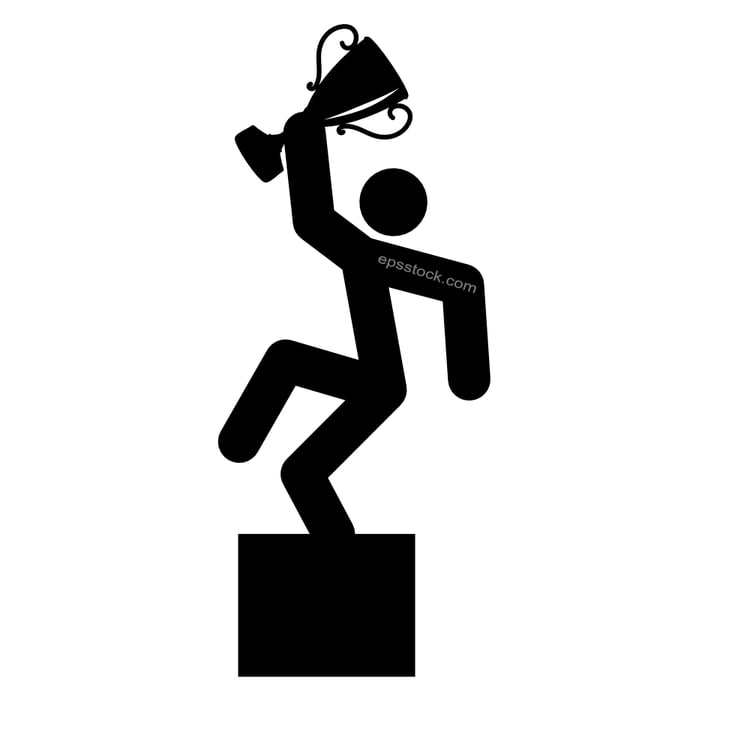 figure holding trophy