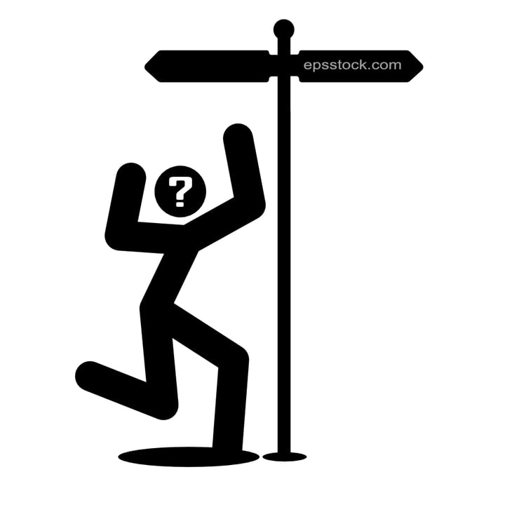 man figure thinking Which Way To Choose