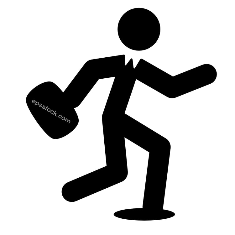 running businessman figure