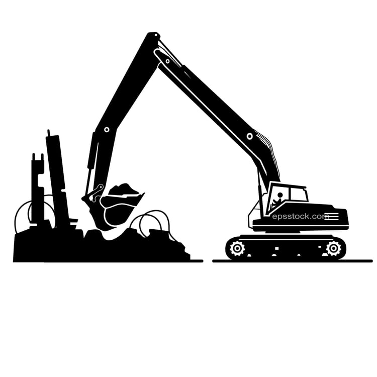 excavator destroy building