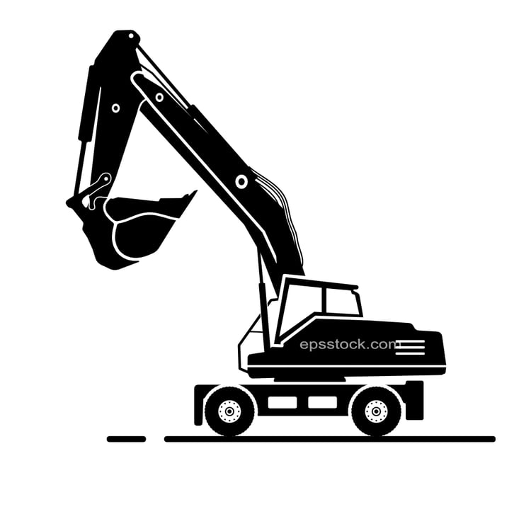 Wheeled excavator symbol