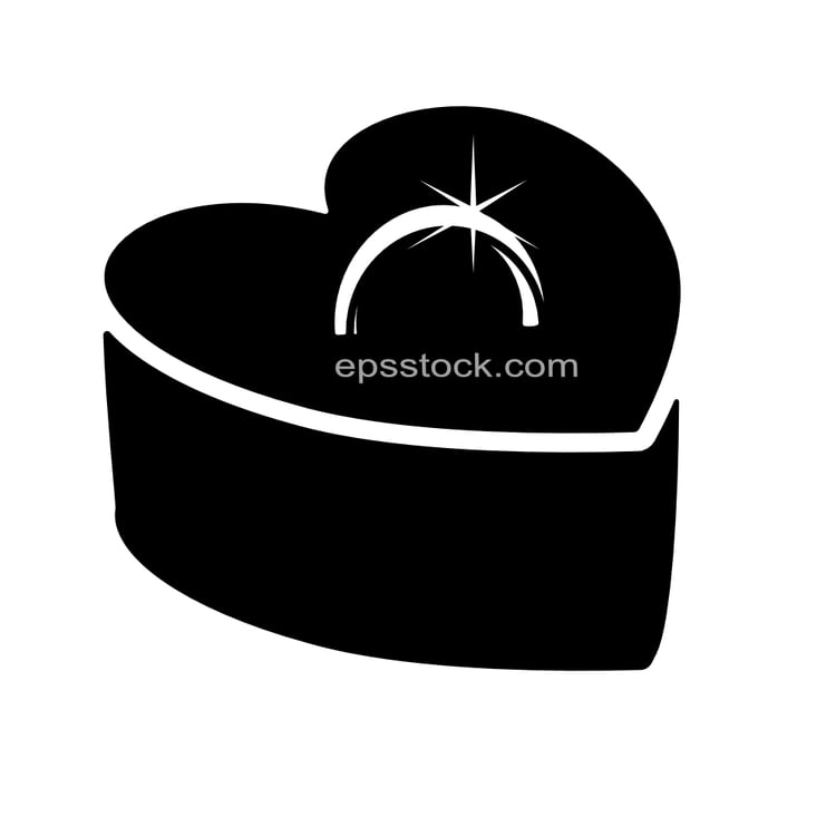 ring in heart shape gift box