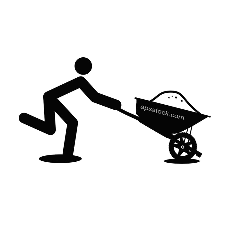 man with Construction wheelbarrow