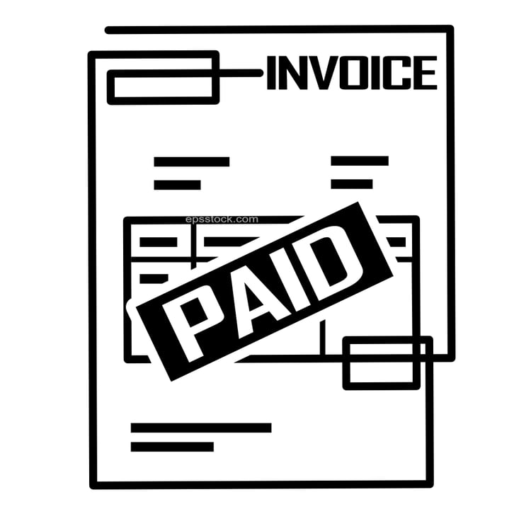 paid invoice symbol