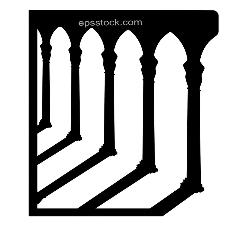 Classic architectural column and arch