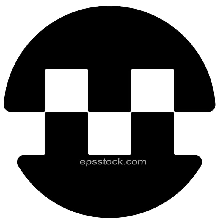 Taxi symbol in circle